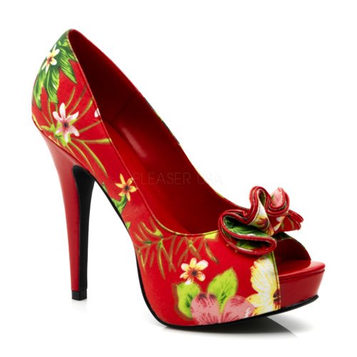 LOLITA-11, Peep Toe Platform Pump With Ruffle Detail At Toe Shoes