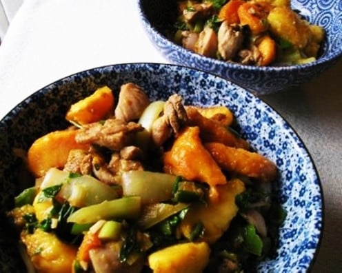 - Easy Stir Fry Recipes - Chicken with Peaches and Ginger Recipe -