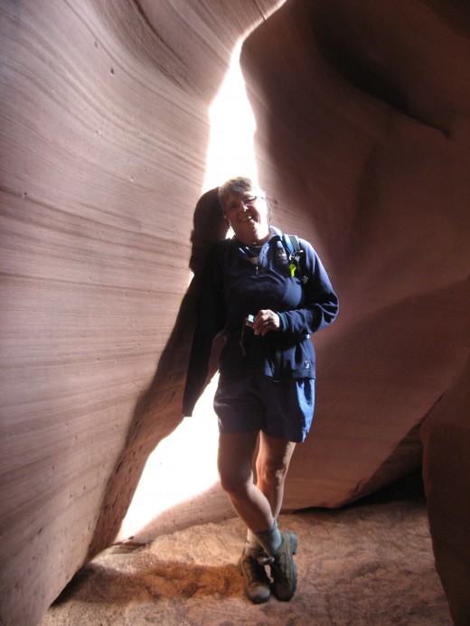 This photo of Marie-Belle in the slot canyon would have worked if there had been more light.