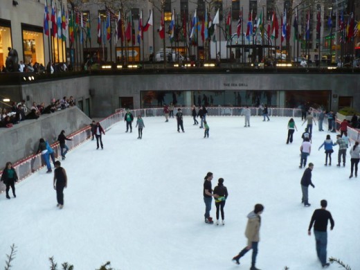 Ice skating at Rockafeller Center, Manhattan, NYC