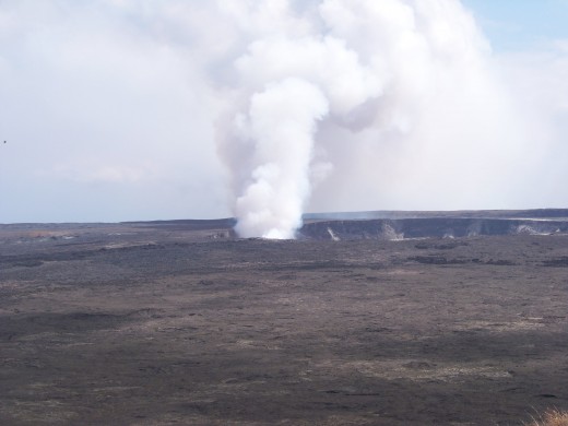 Amazing volcano smoking on the Big Island of Hawaii.