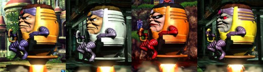 While Arthur remains his classic feel, MODOK draws his clothing inspiration from more exotic sources.