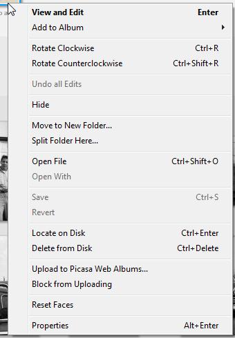 Right-Mouse-Click Menu (Add to Albums)