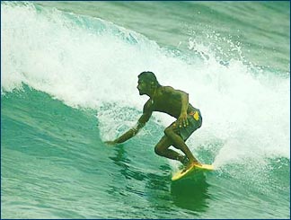 Surfing at Arugam Bay in Sri Lanka