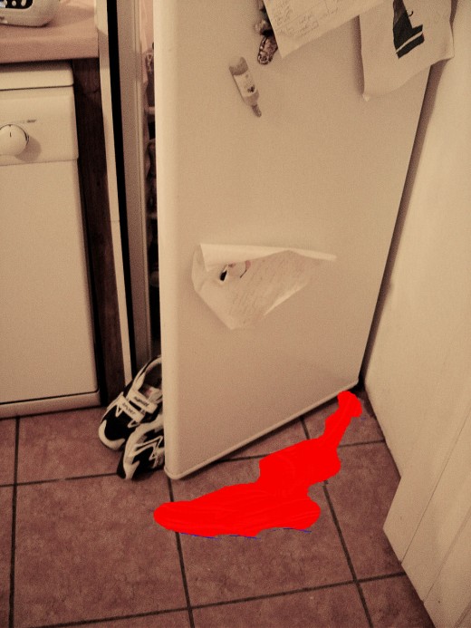 Blood on floor