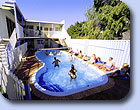 Where we cool down ! there are double rooms behind the pool.