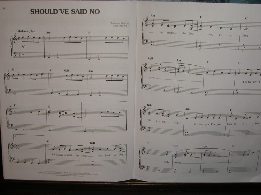 Taylor's song "Should've Said No" from her debut self-titled album.