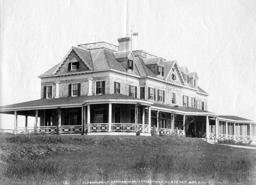 Clubhouse for the Seawanhaka Corinthian Yacht Club in Oyster Bay, Long Island NY in the 1890s.
