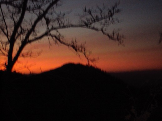 The beautiful silhouettes of a sunset in the San Bernardino Mountains.