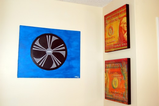 I got around to hanging some of my 'art' up tonight.  We'll call that productive.