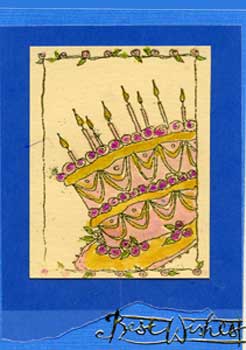 Birthday Card Created With Rubber Stamps, Heat Embossed and Colored With Twinkling H2Os