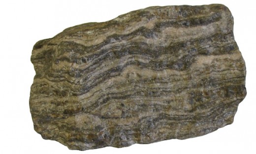 Gneiss, a foliated metamorphic rock