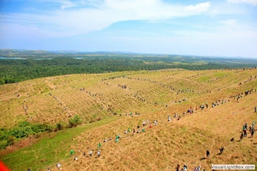 Aerial view of the El Verde Participantsat Sto. Nino, Pili, Camarines Sur (Photo by El Verde)