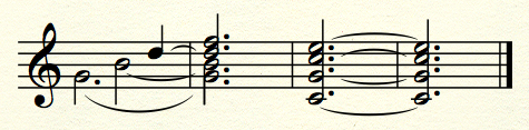 The major-minor (dominant) seventh chord, resolving normally to its tonic triad.