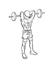 Standing barbell tricep extension