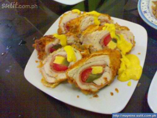 Homemade Chicken Roll with mustard dressing