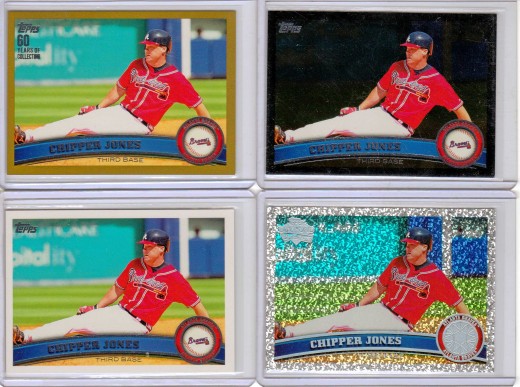 I know it seems a bit childish, but I couldn't fight fight the urge to pull the trigger on some 2011 Chipper Jones cards.
