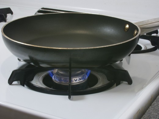 A frying pan is used to fry foods crisp, and quickly.