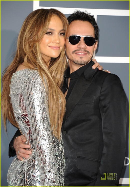 Jennifer Lopez and Mark Anthony at the 2011 Grammy Awards photo credit: getty image via justjared.buzznet.com