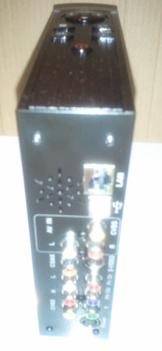 shows the s-video, component video, composite video, audio connections, internet connector, usb, etc etc