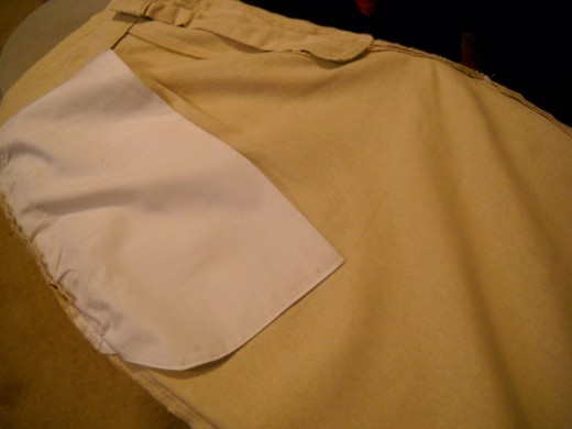 Shorts turned inside out for pressing.