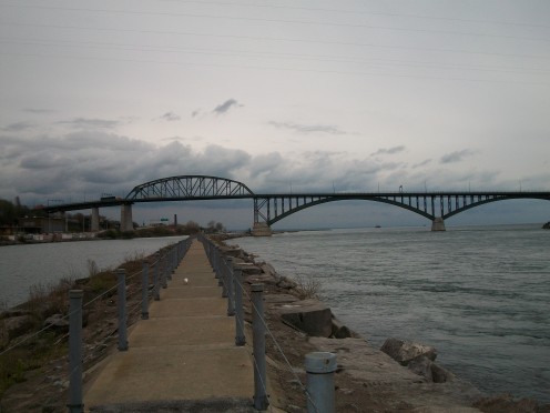 The Nowak Pier in the Niagara River, by the Peace Bridge