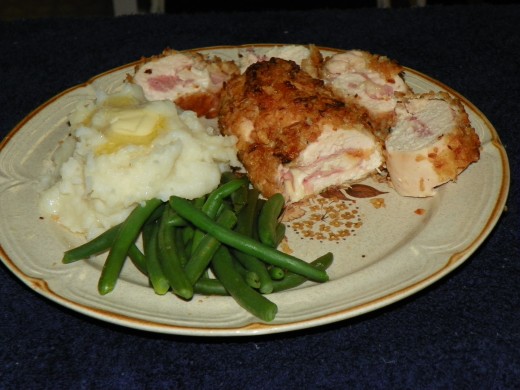 Chicken Cordon Bleu with a fried onion crust is as tasty as it gets!