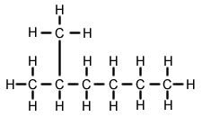 The longest chain has 6 carbons and only single bonds, a 1 carbon alkyl group hangs of the 2nd carbon: 2-methyl hexane