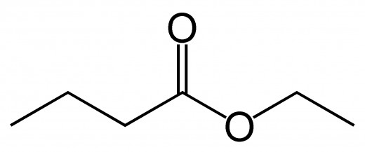 (note that the carbons and hydrogens have been omitted) The alcohol group is one carbon long, and the carboxylic acid group is 4 carbons long: ethyl butanoate