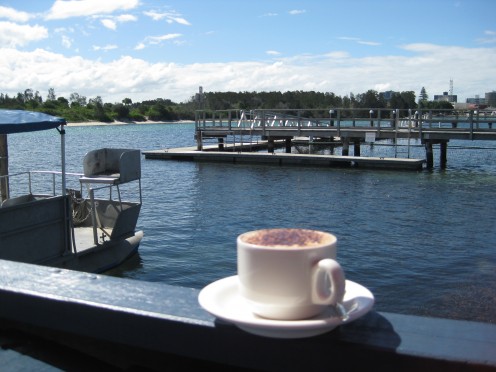 My favourite coffee place on the lake in Forster !