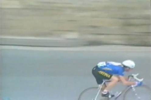 Sean has slid back and his butt obscures the saddle.