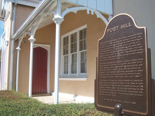 Post Hill House, Ajax, with commemorative plaque