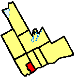 Map location of Ajax in Ontario's Durham Region