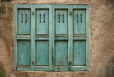 Turquoise Teal Shutters