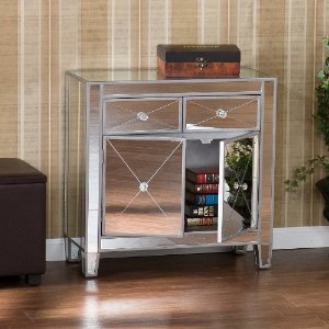 Bethel Hu106 - Mirrored Bedside With 2 Drawers