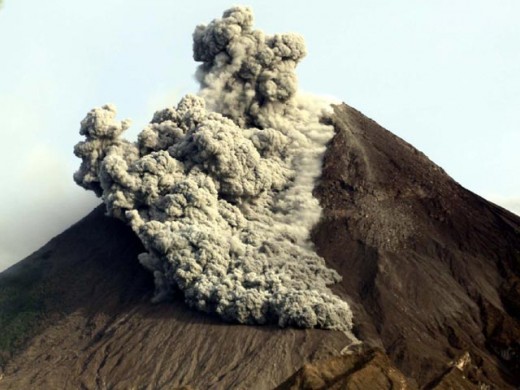 Volcano eruption.