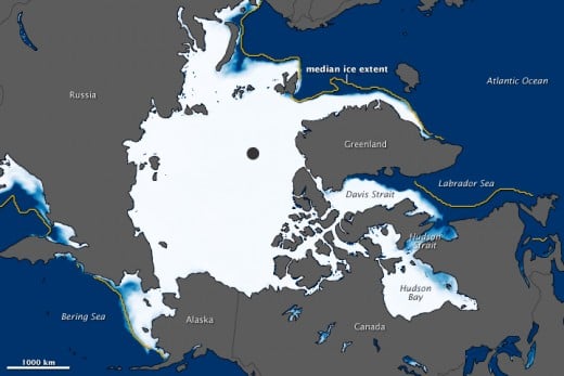 The lowest January sea ice extent ever occurred in 2011.