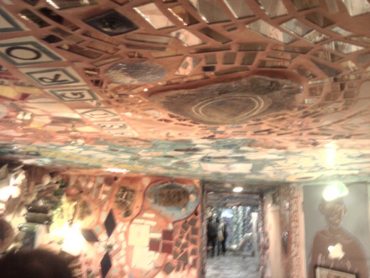 Work of Isaiah Zagar. Magic Garden's on South Street in Philadelphia, PA.  Ceiling view inside the basement