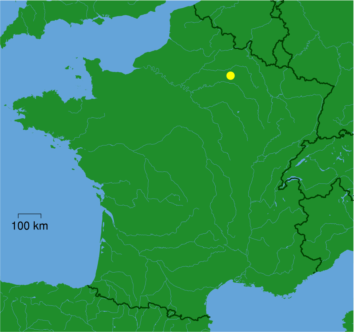 Map location of Reims, France