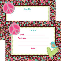 Hippie Chick Personalized Thank You Cards