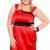Stunning red and black satin bow pocket dress features ribbon accent on shoulder with satin sash ribbon on waist, elastic back and back zipper entry.