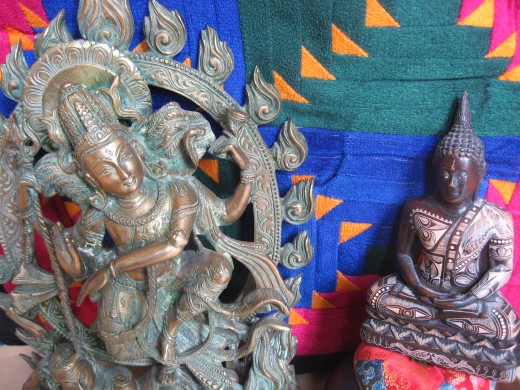 Shiva dances while Buddha meditates