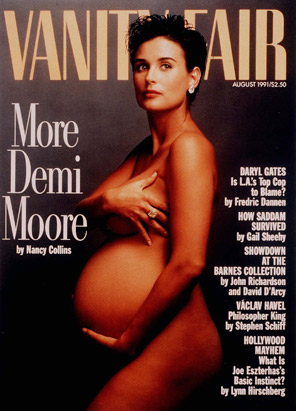 Actress Demi Moore when pregnant