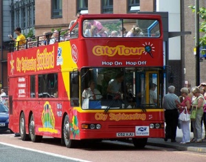 Glasgow open-topped tour bus