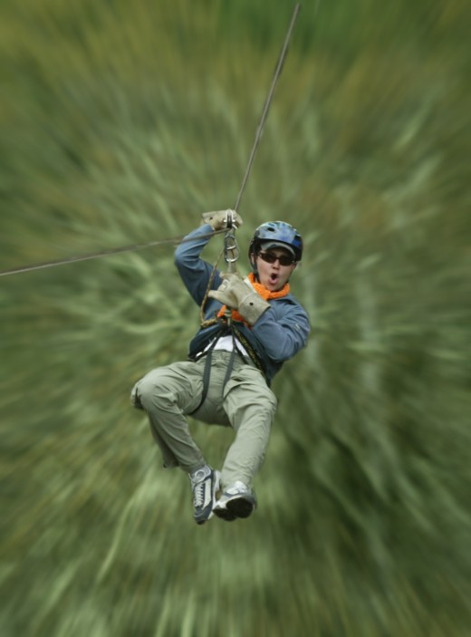A ride down the zip line.