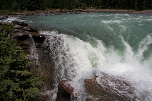 Close up of Athabasca Falls 