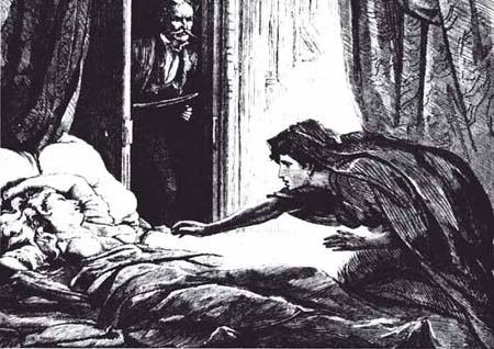 Illustration from the first publication of Carmilla. 