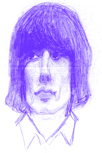 George Harrison as he appeared on the cover of the Rubber Saul album ca. 1965