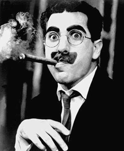 Julius Henry "Groucho" Marx   (October 2, 1890 – August 19, 1977)   American comedian and film star   