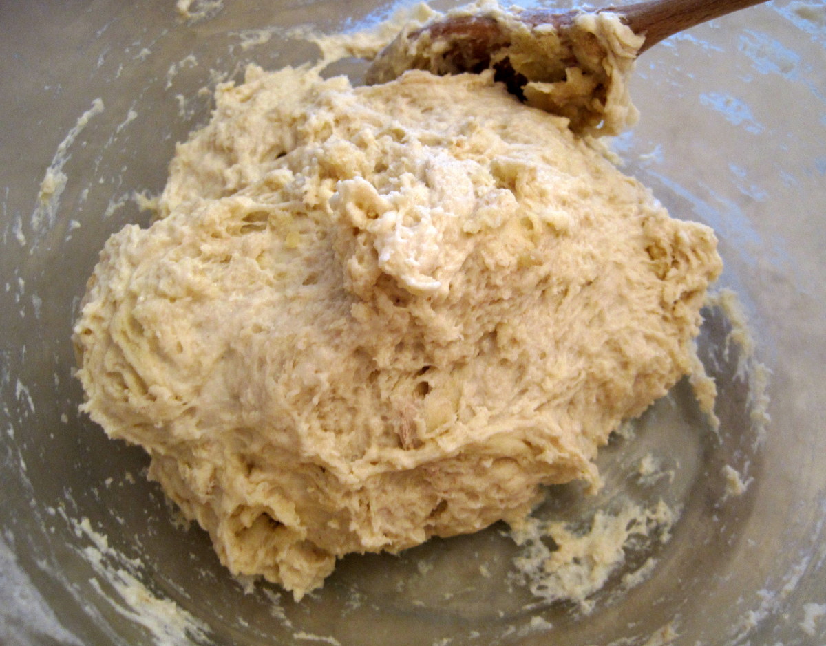 The dough has formed a solid mixture.